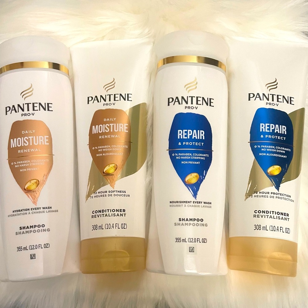 4 Pantene Products -2 Shampoos and 2 Conditioners